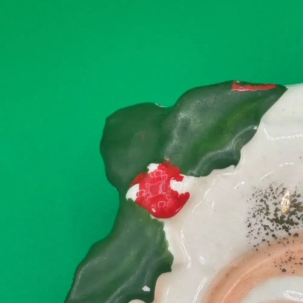 Vintage MCM Rene D Lyon Ceramic Santa Wall Hanging or Trinket Dish Made in Japan